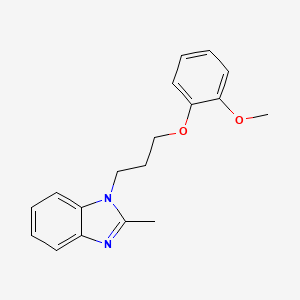 molecular formula C18H20N2O2 B2518104 1-[3-(2-methoxyphenoxy)propyl]-2-methyl-1H-1,3-benzodiazole CAS No. 714260-97-6