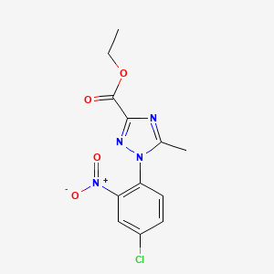 molecular formula C12H11ClN4O4 B2518134 ethyl 1-(4-chloro-2-nitrophenyl)-5-methyl-1H-1,2,4-triazole-3-carboxylate CAS No. 861208-40-4