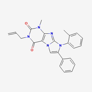 molecular formula C24H21N5O2 B2518136 3-allyl-1-methyl-7-phenyl-8-(o-tolyl)-1H-imidazo[2,1-f]purine-2,4(3H,8H)-dione CAS No. 887881-12-1