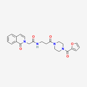 molecular formula C23H24N4O5 B2518167 N-[3-[4-(furan-2-carbonyl)piperazin-1-yl]-3-oxopropyl]-2-(1-oxoisoquinolin-2-yl)acetamide CAS No. 686750-90-3