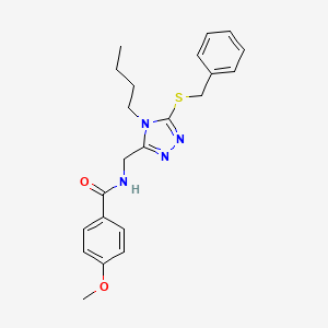 molecular formula C22H26N4O2S B2518174 N-((5-(benzylthio)-4-butyl-4H-1,2,4-triazol-3-yl)methyl)-4-methoxybenzamide CAS No. 476449-57-7