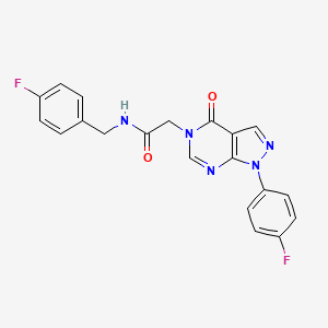 molecular formula C20H15F2N5O2 B2518189 N-(4-fluorobenzyl)-2-(1-(4-fluorophenyl)-4-oxo-1H-pyrazolo[3,4-d]pyrimidin-5(4H)-yl)acetamide CAS No. 852450-71-6