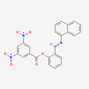 molecular formula C24H15N3O6 B2518191 2-[(1E)-[(naphthalen-1-yl)imino]methyl]phenyl 3,5-dinitrobenzoate CAS No. 405905-18-2