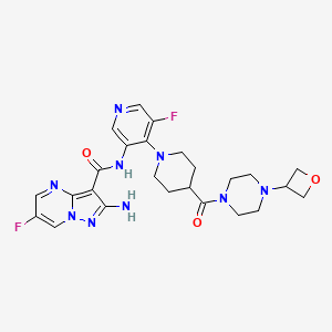 molecular formula C25H29F2N9O3 B2518192 Gartisertib CAS No. 1613191-99-3