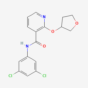 molecular formula C16H14Cl2N2O3 B2518215 N-(3,5-dichlorophenyl)-2-(oxolan-3-yloxy)pyridine-3-carboxamide CAS No. 2034359-54-9