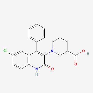 molecular formula C21H19ClN2O3 B2518218 1-(6-Chloro-2-oxo-4-phenyl-1,2-dihydroquinolin-3-yl)piperidine-3-carboxylic acid CAS No. 669754-82-9