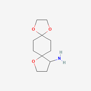 molecular formula C11H19NO3 B2518224 1,4,9-Trioxadispiro[4.2.4.2]tetradecan-12-amine CAS No. 2177258-29-4