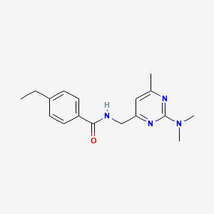 B2518230 N-((2-(dimethylamino)-6-methylpyrimidin-4-yl)methyl)-4-ethylbenzamide CAS No. 1797657-61-4