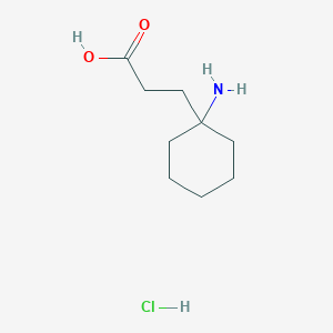 molecular formula C9H18ClNO2 B2518231 3-(1-Aminocyclohexyl)propanoic acid hydrochloride CAS No. 90950-11-1