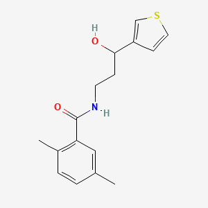molecular formula C16H19NO2S B2518237 N-(3-hydroxy-3-(thiophen-3-yl)propyl)-2,5-dimethylbenzamide CAS No. 2034570-94-8