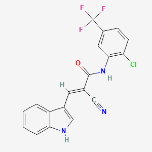 (E)-N-[2-chloro-5-(trifluoromethyl)phenyl]-2-cyano-3-(1H-indol-3-yl)prop-2-enamide