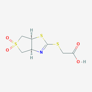 2-[[(3aS,6aS)-5,5-dioxo-3a,4,6,6a-tetrahydrothieno[3,4-d][1,3]thiazol-2-yl]sulfanyl]acetic acid