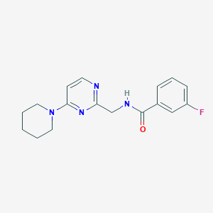 B2518262 3-fluoro-N-((4-(piperidin-1-yl)pyrimidin-2-yl)methyl)benzamide CAS No. 1797291-97-4