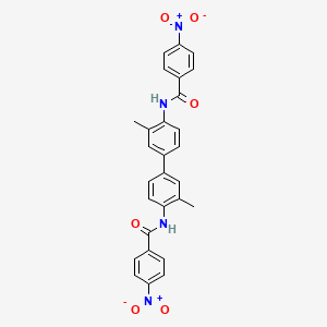 molecular formula C28H22N4O6 B2518268 N-[3,3'-dimethyl-4'-(4-nitrobenzamido)-[1,1'-biphenyl]-4-yl]-4-nitrobenzamide CAS No. 167267-74-5