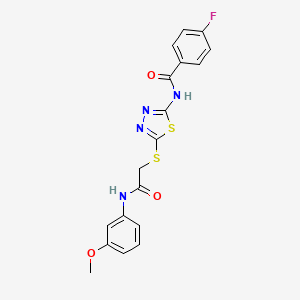 4-fluoro-N-(5-((2-((3-methoxyphenyl)amino)-2-oxoethyl)thio)-1,3,4-thiadiazol-2-yl)benzamide