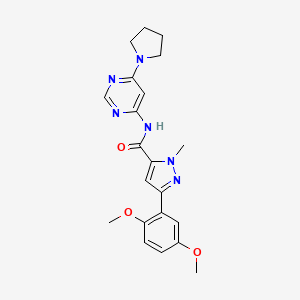 3-(2,5-dimethoxyphenyl)-1-methyl-N-(6-(pyrrolidin-1-yl)pyrimidin-4-yl)-1H-pyrazole-5-carboxamide
