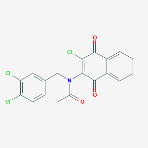 molecular formula C19H12Cl3NO3 B2518288 N-(3-chloro-1,4-dioxonaphthalen-2-yl)-N-[(3,4-dichlorophenyl)methyl]acetamide CAS No. 866157-73-5