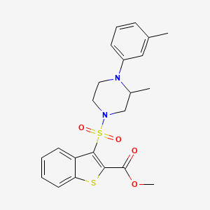molecular formula C22H24N2O4S2 B2518290 Methyl 3-{[3-methyl-4-(3-methylphenyl)piperazin-1-yl]sulfonyl}-1-benzothiophene-2-carboxylate CAS No. 899977-61-8