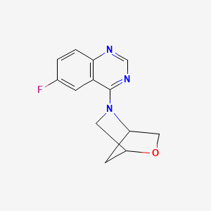 molecular formula C13H12FN3O B2518326 6-Fluoro-4-{2-oxa-5-azabicyclo[2.2.1]heptan-5-yl}quinazoline CAS No. 2097895-29-7