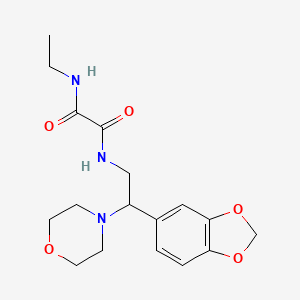 molecular formula C17H23N3O5 B2518327 N1-(2-(benzo[d][1,3]dioxol-5-yl)-2-morpholinoethyl)-N2-ethyloxalamide CAS No. 896333-87-2
