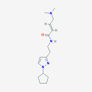 (E)-N-[2-(1-Cyclopentylpyrazol-3-yl)ethyl]-4-(dimethylamino)but-2-enamide