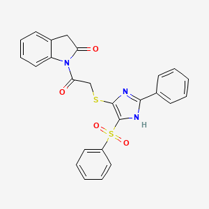 1-(2-((2-phenyl-4-(phenylsulfonyl)-1H-imidazol-5-yl)thio)acetyl)indolin-2-one