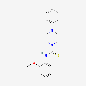 molecular formula C18H21N3OS B2518337 N-(2-甲氧基苯基)-4-苯基哌嗪-1-碳硫酰胺 CAS No. 431057-08-8