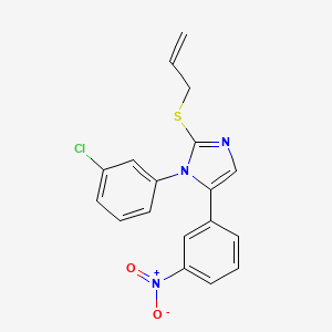 molecular formula C18H14ClN3O2S B2518340 2-(allylthio)-1-(3-chlorophenyl)-5-(3-nitrophenyl)-1H-imidazole CAS No. 1234936-54-9