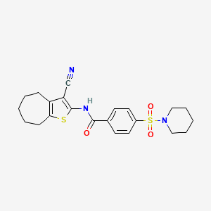 N-{3-cyano-4H,5H,6H,7H,8H-cyclohepta[b]thiophen-2-yl}-4-(piperidine-1-sulfonyl)benzamide
