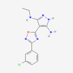 4-[3-(3-Chlorophenyl)-1,2,4-oxadiazol-5-yl]-3-N-ethyl-1H-pyrazole-3,5-diamine