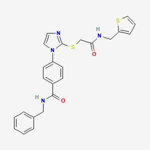 N-benzyl-4-(2-((2-oxo-2-((thiophen-2-ylmethyl)amino)ethyl)thio)-1H-imidazol-1-yl)benzamide