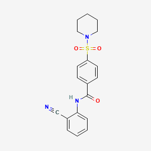 molecular formula C19H19N3O3S B2518354 N-(2-cyanophenyl)-4-(piperidin-1-ylsulfonyl)benzamide CAS No. 397280-24-9