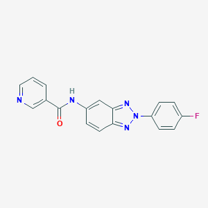 molecular formula C18H12FN5O B251836 N-[2-(4-fluorophenyl)-2H-1,2,3-benzotriazol-5-yl]nicotinamide 