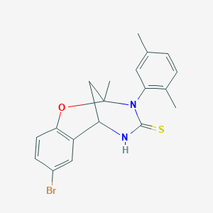 8-bromo-3-(2,5-dimethylphenyl)-2-methyl-5,6-dihydro-2H-2,6-methanobenzo[g][1,3,5]oxadiazocine-4(3H)-thione