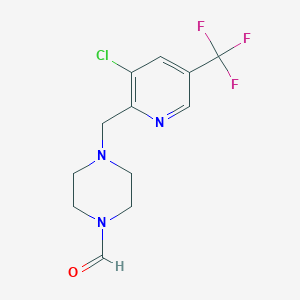 4-{[3-Chloro-5-(trifluoromethyl)pyridin-2-yl]methyl}piperazine-1-carbaldehyde