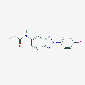 molecular formula C15H13FN4O B251837 N-[2-(4-fluorophenyl)-2H-1,2,3-benzotriazol-5-yl]propanamide 