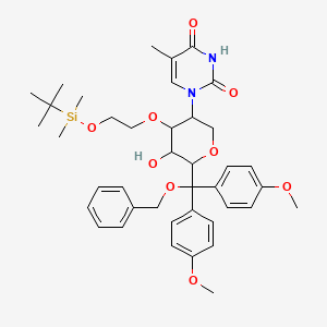 1-(6-((Benzyloxy)bis(4-methoxyphenyl)methyl)-4-(2-((tert-butyldimethylsilyl)oxy)ethoxy)-5-hydroxytetrahydro-2H-pyran-3-yl)-5-methylpyrimidine-2,4(1H,3H)-dione