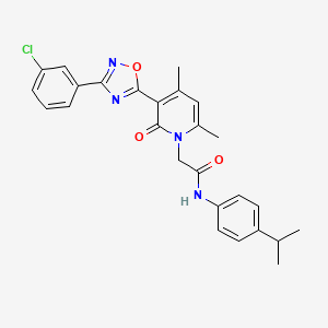 2-(3-(3-(3-chlorophenyl)-1,2,4-oxadiazol-5-yl)-4,6-dimethyl-2-oxopyridin-1(2H)-yl)-N-(4-isopropylphenyl)acetamide