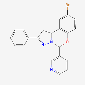 9-Bromo-2-phenyl-5-(pyridin-3-yl)-1,10b-dihydropyrazolo[1,5-c][1,3]benzoxazine