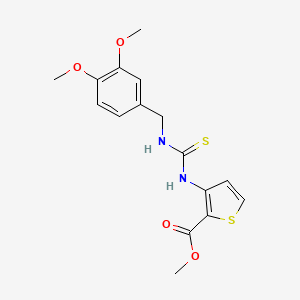 molecular formula C16H18N2O4S2 B2518384 Methyl 3-(((((3,4-dimethoxyphenyl)methyl)amino)thioxomethyl)amino)thiophene-2-carboxylate CAS No. 1024126-56-4