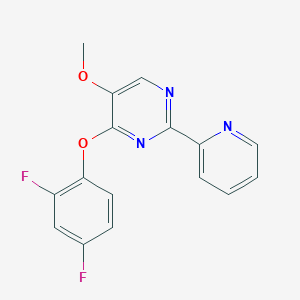 molecular formula C16H11F2N3O2 B2518403 4-(2,4-Difluorophenoxy)-5-methoxy-2-(2-pyridinyl)pyrimidine CAS No. 338771-61-2
