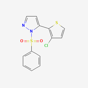 molecular formula C13H9ClN2O2S2 B2518410 5-(3-chloro-2-thienyl)-1-(phenylsulfonyl)-1H-pyrazole CAS No. 318951-81-4