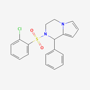molecular formula C19H17ClN2O2S B2518411 2-((2-Chlorophenyl)sulfonyl)-1-phenyl-1,2,3,4-tetrahydropyrrolo[1,2-a]pyrazine CAS No. 899738-55-7