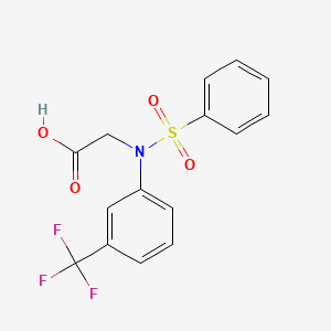 molecular formula C15H12F3NO4S B2518429 N-(phenylsulfonyl)-N-[3-(trifluoromethyl)phenyl]glycine CAS No. 337921-88-7