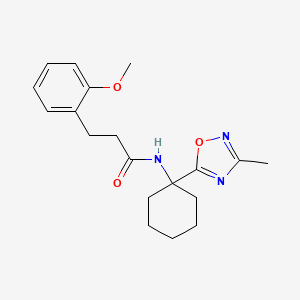 molecular formula C19H25N3O3 B2518433 3-(2-methoxyphenyl)-N-[1-(3-methyl-1,2,4-oxadiazol-5-yl)cyclohexyl]propanamide CAS No. 1396632-45-3