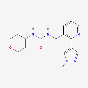 1-((2-(1-methyl-1H-pyrazol-4-yl)pyridin-3-yl)methyl)-3-(tetrahydro-2H-pyran-4-yl)urea