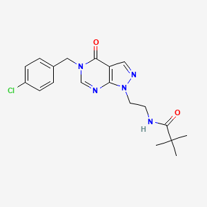 N-(2-(5-(4-chlorobenzyl)-4-oxo-4,5-dihydro-1H-pyrazolo[3,4-d]pyrimidin-1-yl)ethyl)pivalamide