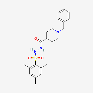 1-(phenylmethyl)-N'-(2,4,6-trimethylphenyl)sulfonyl-4-piperidinecarbohydrazide