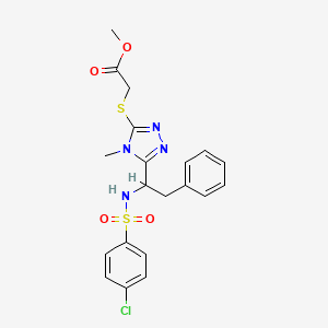 methyl 2-{[5-(1-{[(4-chlorophenyl)sulfonyl]amino}-2-phenylethyl)-4-methyl-4H-1,2,4-triazol-3-yl]sulfanyl}acetate