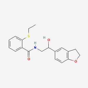 molecular formula C19H21NO3S B2518466 N-(2-(2,3-dihydrobenzofuran-5-yl)-2-hydroxyethyl)-2-(ethylthio)benzamide CAS No. 1421528-69-9